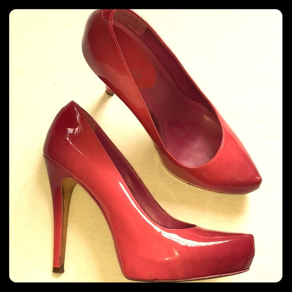 Aldo patent leather platform pumps